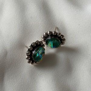 Sterling Silver Green Earrings